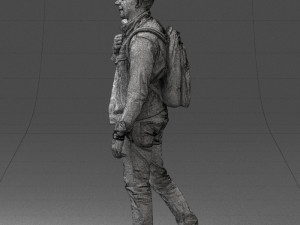 000149 Casual Man in Denim Outfit with Backpack 0711 3dp 3Dプリントモデル