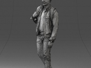 000149 Casual Man in Denim Outfit with Backpack 0711 3dp 3Dプリントモデル