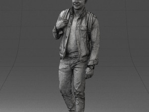 000149 Casual Man in Denim Outfit with Backpack 0711 3dp 3Dプリントモデル