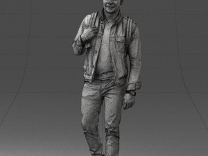 000149 Casual Man in Denim Outfit with Backpack 0711 3dp 3Dプリントモデル