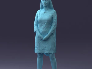 000150 Woman in Elegant White Dress 0714 3D Model