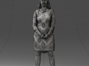 000150 Woman in Elegant White Dress 0714 3D Model