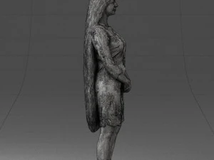 000150 Woman in Elegant White Dress 0714 3D Model