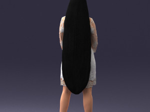 000150 Woman in Elegant White Dress 0714 3dp 3D Print Model