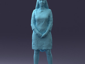 000150 Woman in Elegant White Dress 0714 3dp 3D Print Model