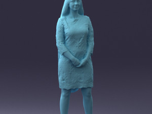 000150 Woman in Elegant White Dress 0714 3dp 3D Print Model