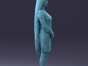 000150 Woman in Elegant White Dress 0714 3dp 3D Print Model