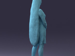 000150 Woman in Elegant White Dress 0714 3dp 3D Print Model