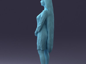 000150 Woman in Elegant White Dress 0714 3dp 3D Print Model
