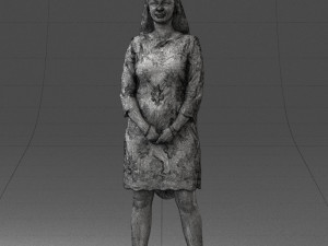 000150 Woman in Elegant White Dress 0714 3dp 3D Print Model