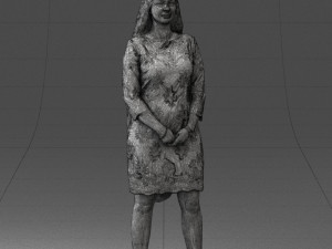 000150 Woman in Elegant White Dress 0714 3dp 3D Print Model