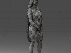 000150 Woman in Elegant White Dress 0714 3dp 3D Print Model