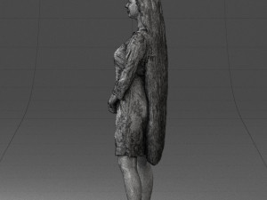 000150 Woman in Elegant White Dress 0714 3dp 3D Print Model