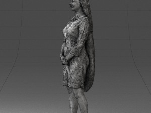 000150 Woman in Elegant White Dress 0714 3dp 3D Print Model