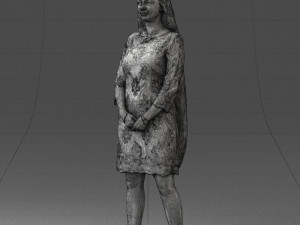 000150 Woman in Elegant White Dress 0714 3dp 3D Print Model