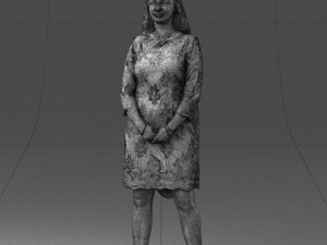 000150 Woman in Elegant White Dress 0714 3dp 3D Print Model