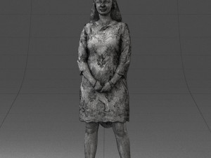 000150 Woman in Elegant White Dress 0714 3dp 3D Print Model