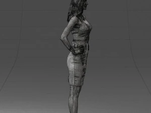 000151 Elegant Woman in White Dress Stylish Standing Pose 0714 3dp 3D Print Model