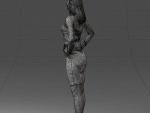 000151 Elegant Woman in White Dress Stylish Standing Pose 0714 3dp Modèles 3D en vedette