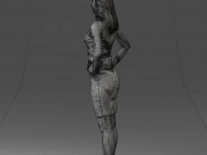 000151 Elegant Woman in White Dress Stylish Standing Pose 0714 3dp 3D Print Model