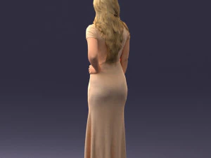 000152 Elegant Woman in Evening Gown 0714 3D Model