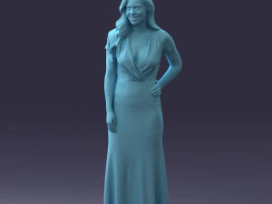 000152 Elegant Woman in Evening Gown 0714 3D Model