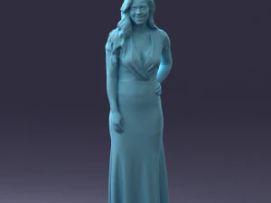 000152 Elegant Woman in Evening Gown 0714 3D Model