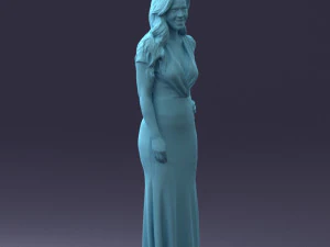 000152 Elegant Woman in Evening Gown 0714 3D Model