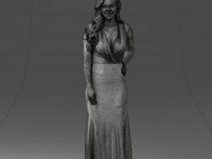 000152 Elegant Woman in Evening Gown 0714 3D Model