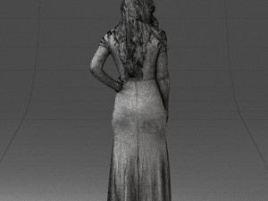 000152 Elegant Woman in Evening Gown 0714 3D Model
