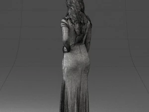 000152 Elegant Woman in Evening Gown 0714 3D Model