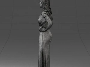 000152 Elegant Woman in Evening Gown 0714 3D Model