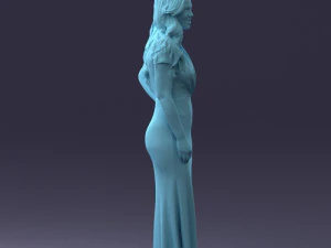 000152 Elegant Woman in Evening Gown 0714 3dp 3D Print Model