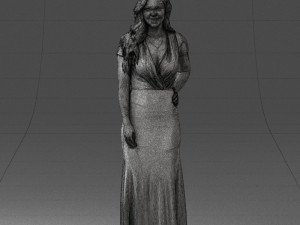 000152 Elegant Woman in Evening Gown 0714 3dp 3D Print Model