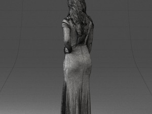 000152 Elegant Woman in Evening Gown 0714 3dp 3D Print Model