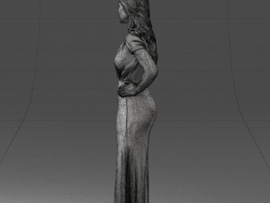 000152 Elegant Woman in Evening Gown 0714 3dp 3D Print Model