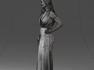 000152 Elegant Woman in Evening Gown 0714 3dp 3D Print Model