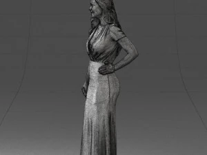 000152 Elegant Woman in Evening Gown 0714 3dp 3D Print Model