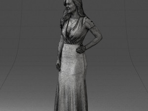 000152 Elegant Woman in Evening Gown 0714 3dp 3D Print Model