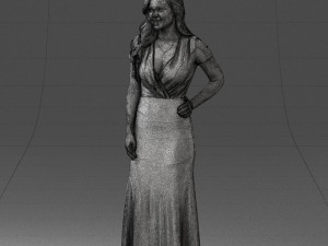 000152 Elegant Woman in Evening Gown 0714 3dp 3D Print Model