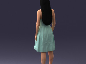 000153 Woman in Strapless Cocktail Dress 0714 3D Model