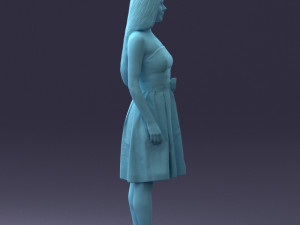 000153 Woman in Strapless Cocktail Dress 0714 3D Model