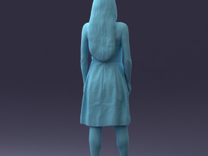 000153 Woman in Strapless Cocktail Dress 0714 3D Model