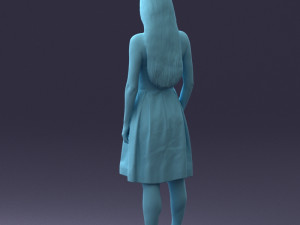 000153 Woman in Strapless Cocktail Dress 0714 3D Model