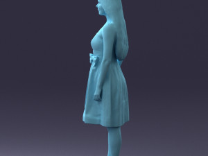 000153 Woman in Strapless Cocktail Dress 0714 3D Model