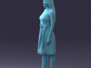 000153 Woman in Strapless Cocktail Dress 0714 3D Model