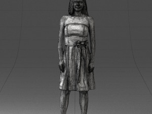 000153 Woman in Strapless Cocktail Dress 0714 3D Model