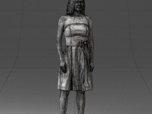 000153 Woman in Strapless Cocktail Dress 0714 3D Model