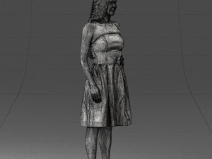 000153 Woman in Strapless Cocktail Dress 0714 3D Model