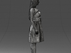 000153 Woman in Strapless Cocktail Dress 0714 3D Model
